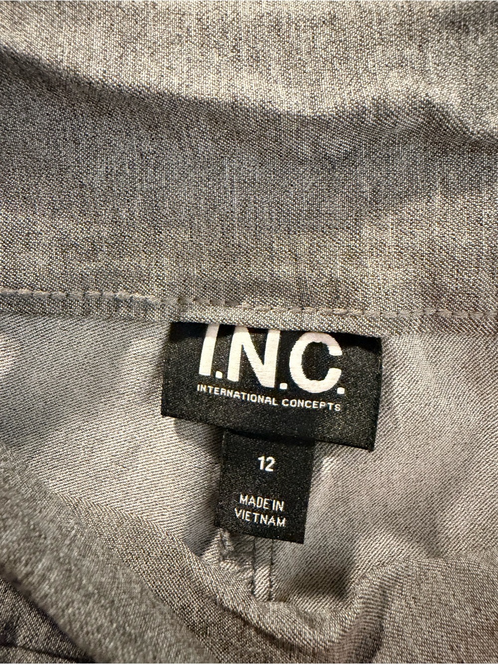 Like New - INC Light Heather Gray Wide-Leg Pull-On Pants Size 12 - Picture 5 of 5